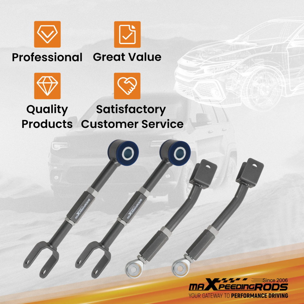 Adjustable Alignment Rear Camber Arms + Toe Traction Kit for Nissan 350Z Z33 2003-2009