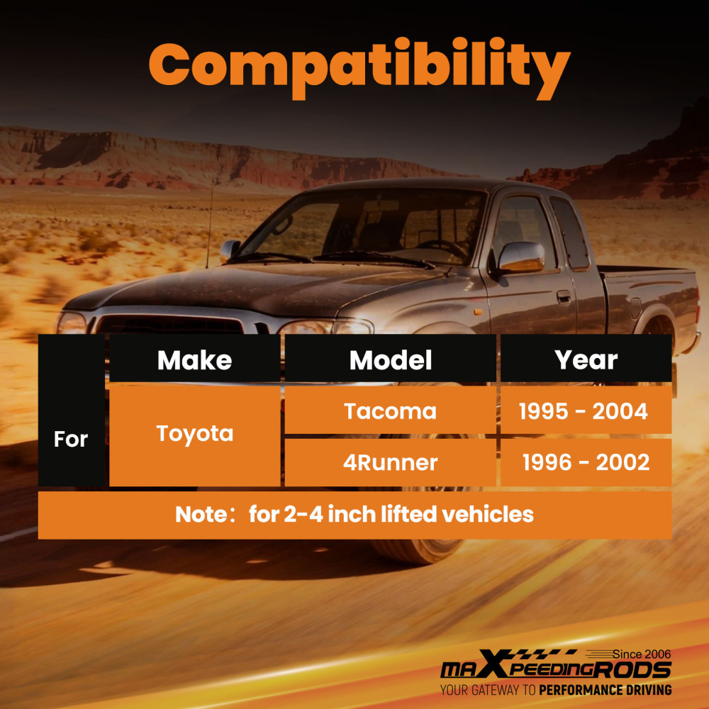 Suspension Kit Front Upper Control Arms 2-4inch Lift For Toyota Tacoma 1995-2004	