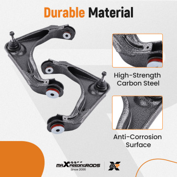 12x Front Control Arm Kit w/PU bushing For 2001-2010 compatible for Chevrolet Silverado 2500 HD