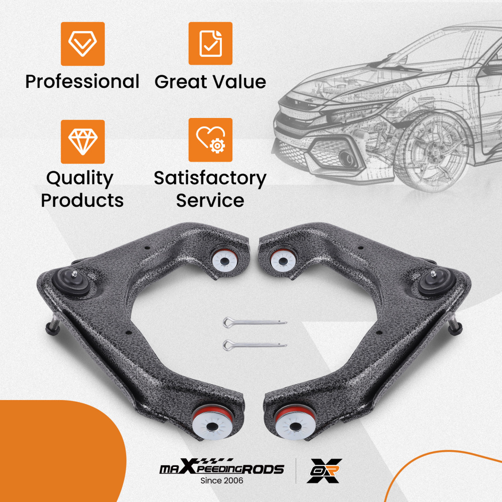 2x Front Upper Control Arms w/ Ball Joints compatible for Chevy Silverado 2500 HD 6.0L V8