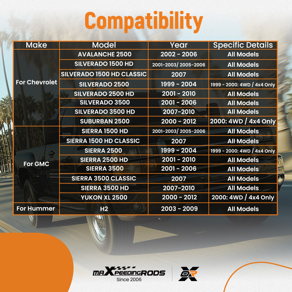 2x Front Upper Control Arms w/ Ball Joints compatible for Chevy Silverado 2500 HD 6.0L V8