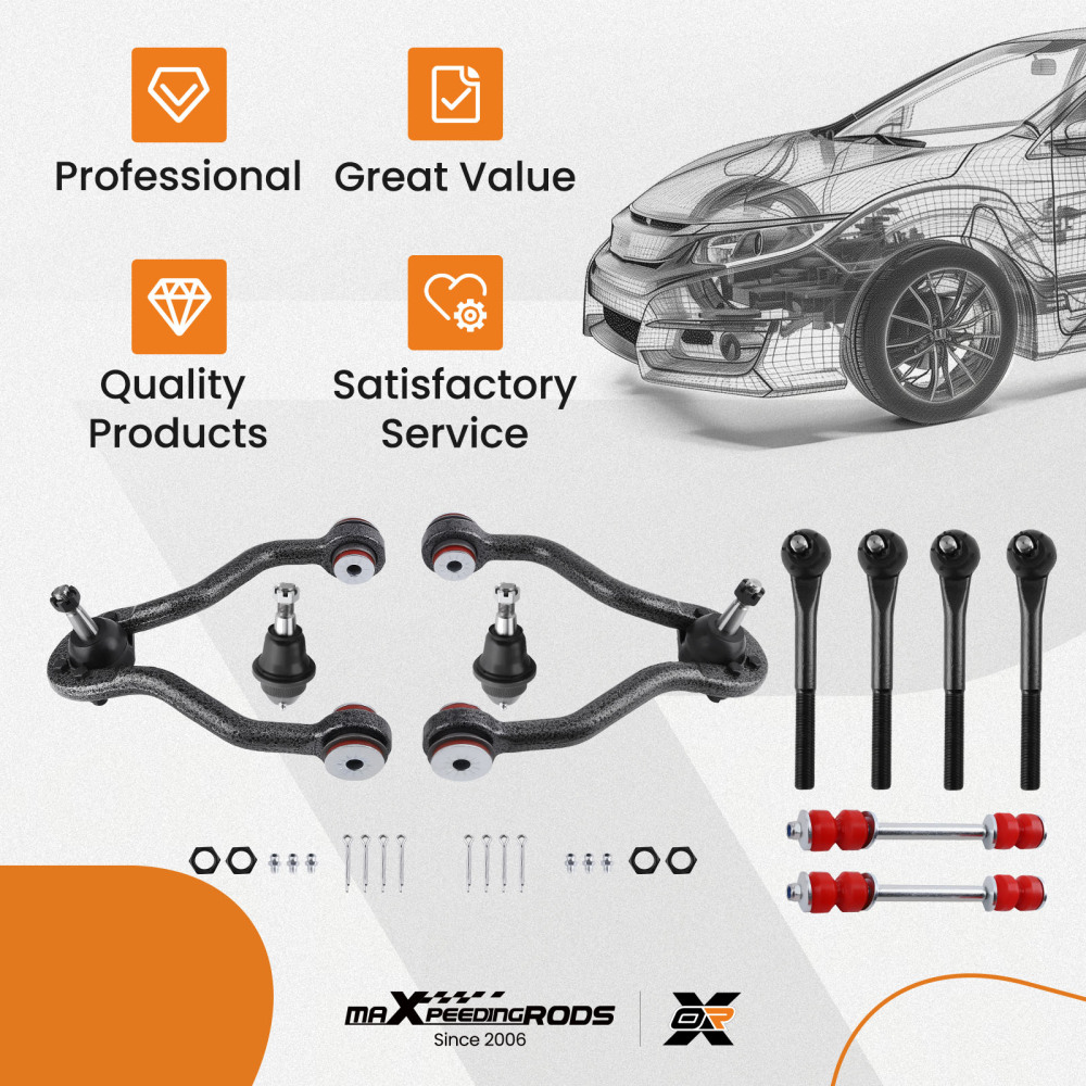 Front Upper Control Arm Sway Bars Kit For 1995-1999 compatible for Chevy K1500 K2500 compatible for Tahoe 4WD