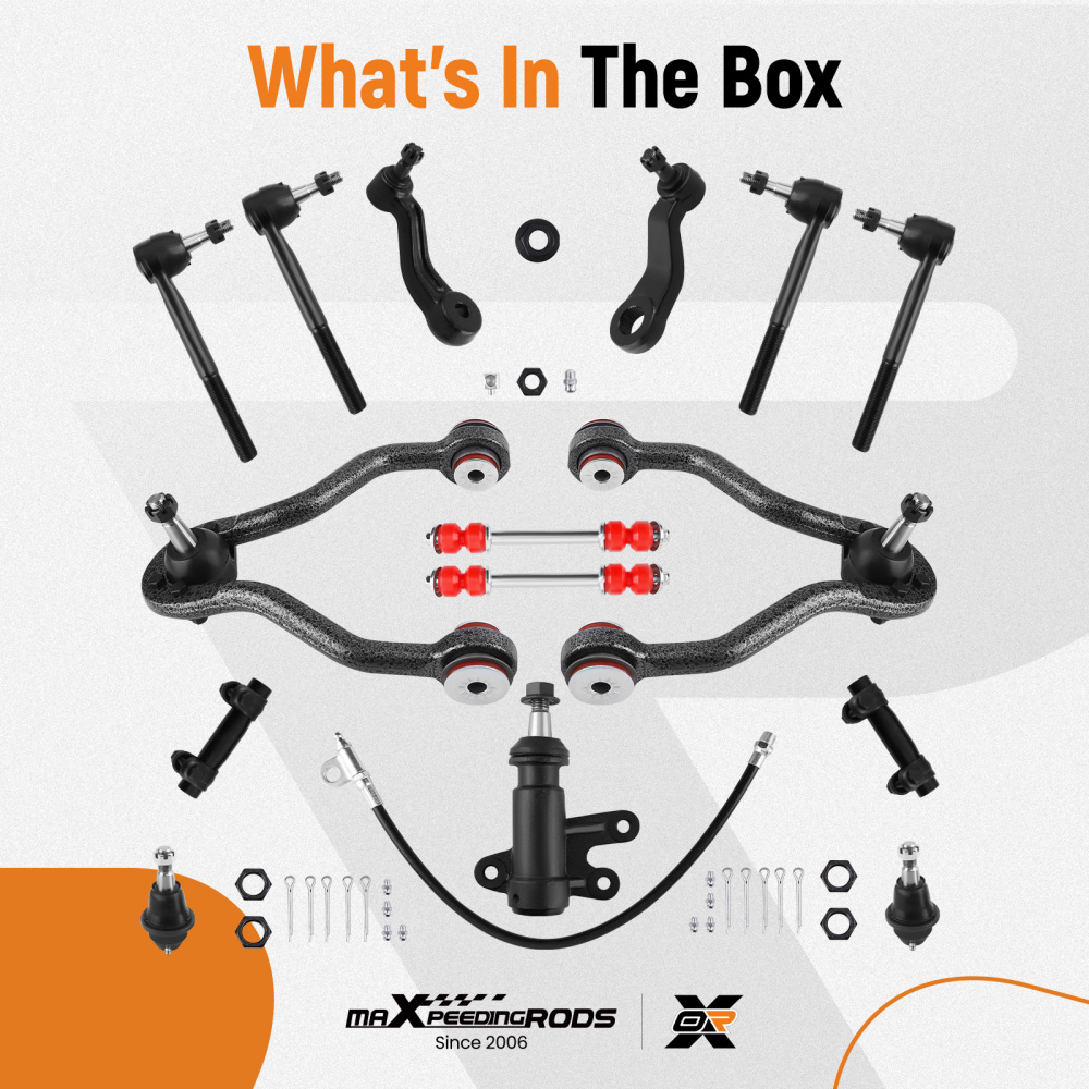 15x Front Upper Control Arms Ball Joint Sway Bar compatible for Chevy GMC K1500 compatible for Tahoe Yukon