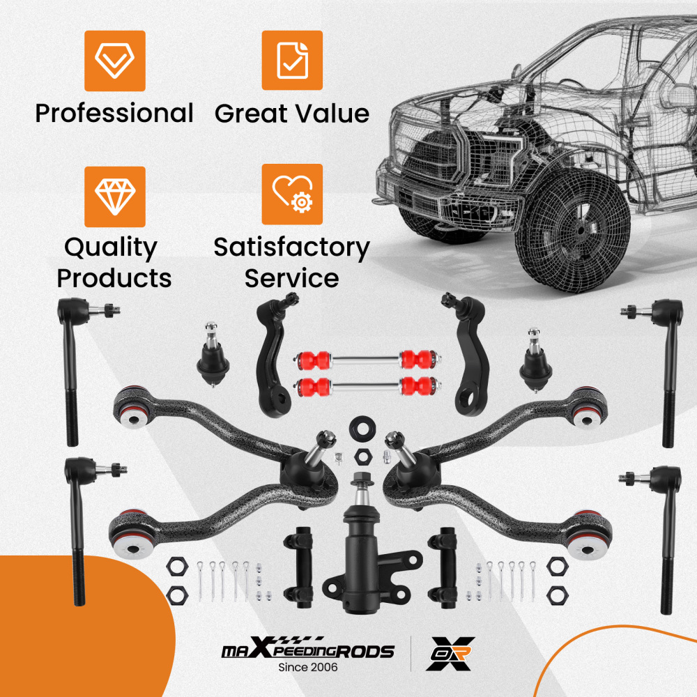 15x Front Upper Control Arms Ball Joint Sway Bar compatible for Chevy GMC K1500 compatible for Tahoe Yukon