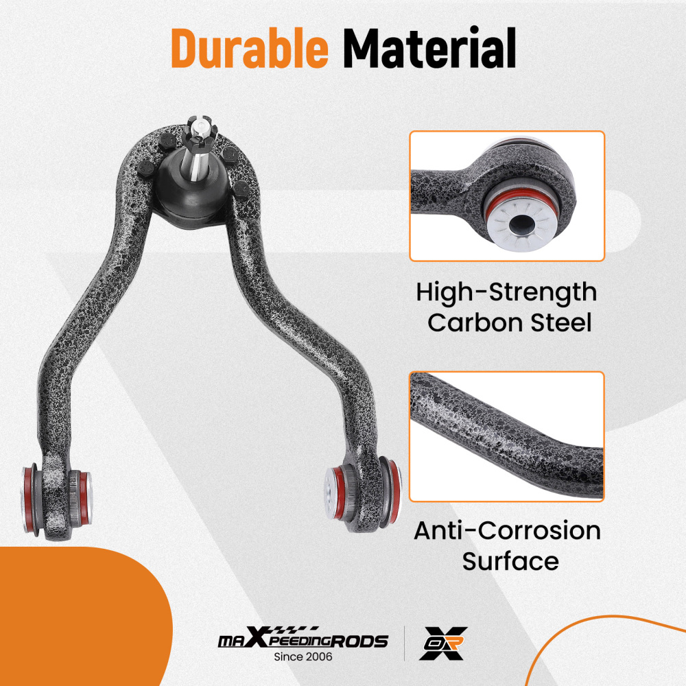 Front Upper Control Arms w Poly Bushing for 1988-1999 compatible for Chevrolet K1500 compatible for Suburban