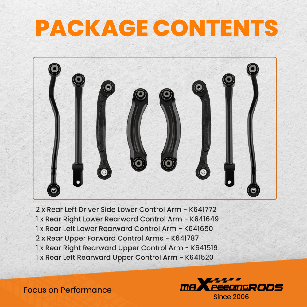 8pc Rear Suspension Control Arms Strut Rod Lateral Arm LHRH compatible for Dodge Charger