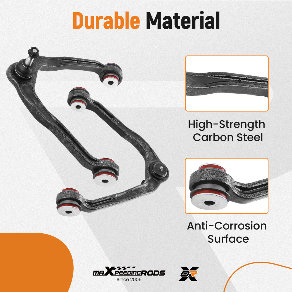 12x Upper Control Arms w/Poly Bushing Assembliy For 99-06 Silvverado compatible for Sierra 1500