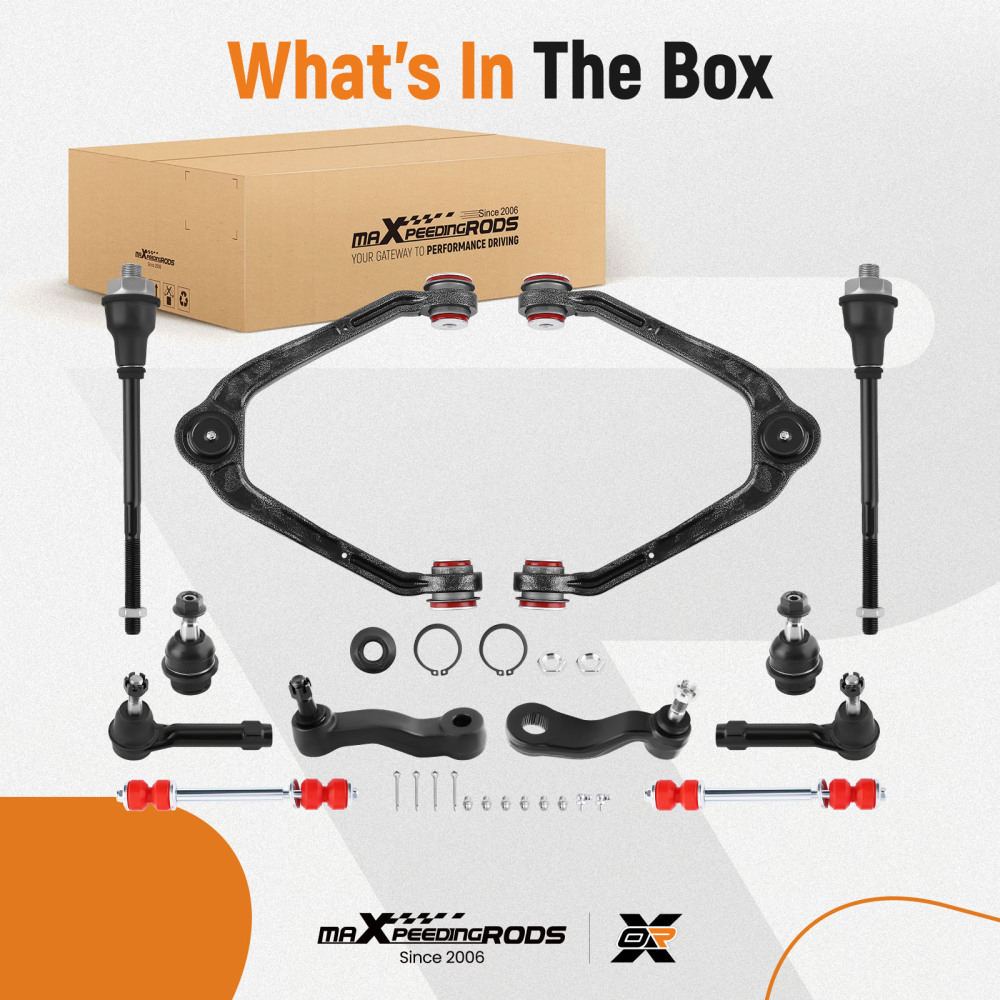 12x Upper Control Arms w/Poly Bushing Assembliy For 99-06 Silvverado compatible for Sierra 1500