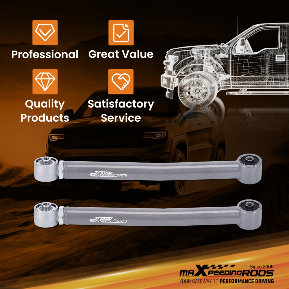 Front Lower Adjustable Control Arms 0-6 Lift compatible for Jeep Wrangler JK 2007-2018 4WD