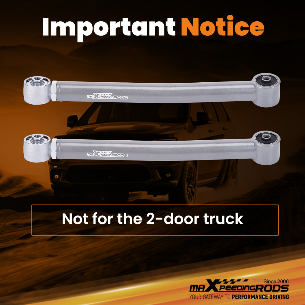 Front Lower Adjustable Control Arms 0-6 Lift compatible for Jeep Wrangler JK 2007-2018 4WD