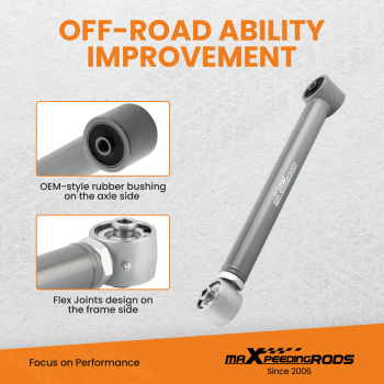 Adjustable Rear Lower Control Arm 0-6 Lift compatible for Jeep Wrangler JK 2007-2018 4WD