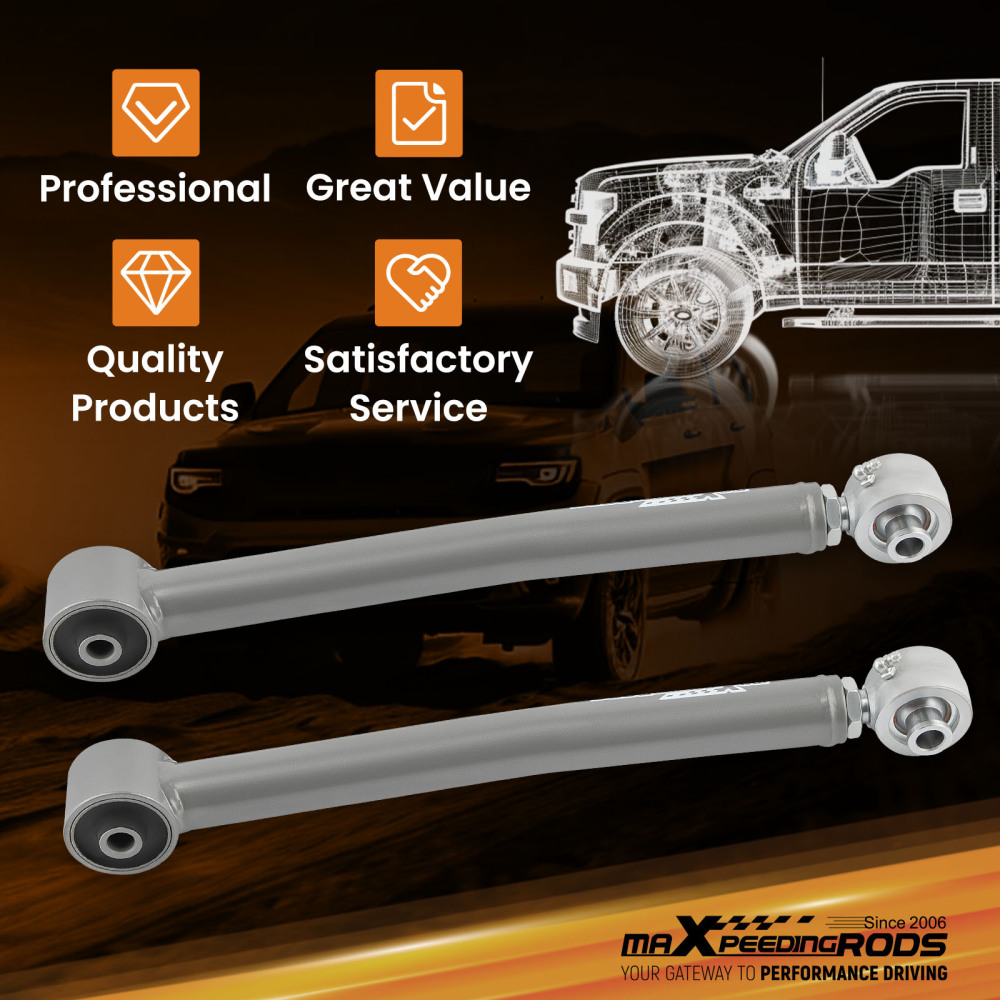 Adjustable Rear Upper Control Arms 0-6 Lift Kit compatible for Jeep Wrangler JK 2007-2018