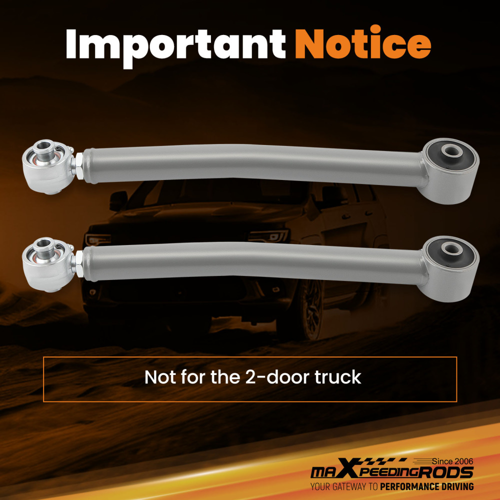 Adjustable Rear Upper Control Arms 0-6 Lift Kit compatible for Jeep Wrangler JK 2007-2018