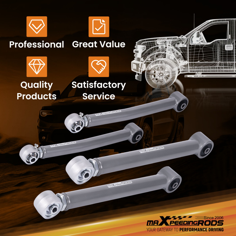 0-6 Lift Rear Upper Lower Adjustable Control Arm For Jeep Wrangler JK 2007-2018