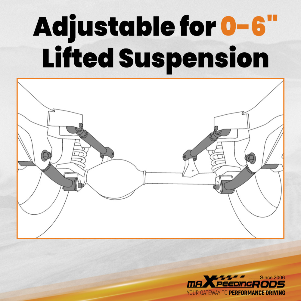 0-6 Lift Full Set Adjustable Control Arms For 2007-2018 compatible for Jeep Wrangler JK 4WD