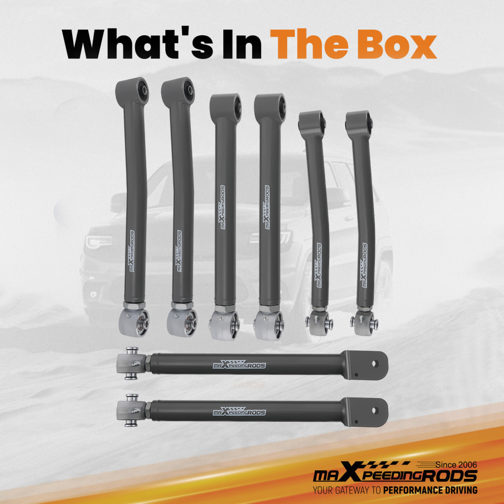 0-6 Lift Full Set Adjustable Control Arms For 2007-2018 Jeep Wrangler JK 4WD