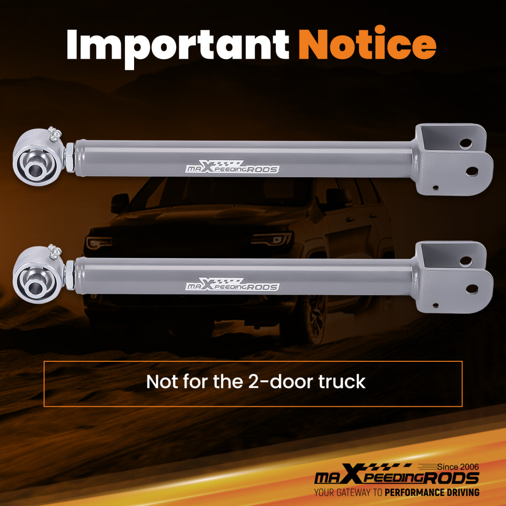 Adjustable Front Upper Control Arm 0-6 Lift compatible for Jeep Wrangler JK Unlimited 2007-2018 4WD