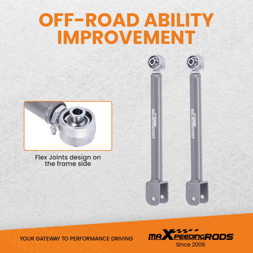 Adjustable Front Upper Control Arm 0-6 Lift compatible for Jeep Wrangler JK Unlimited 2007-2018 4WD