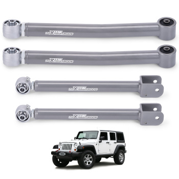 Front Upper Lower Adjustable Control Arms 0-6 Lift compatible for Jeep Wrangler JK 2007-18