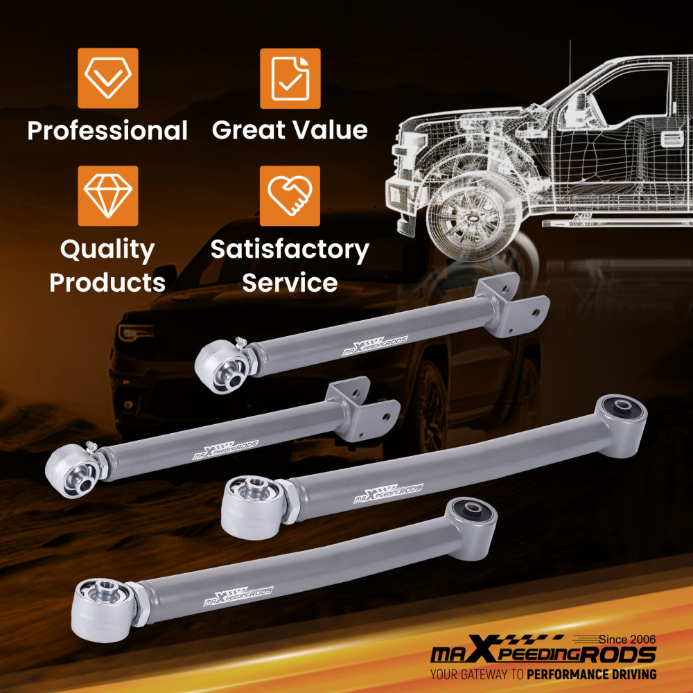 Front Upper Lower Adjustable Control Arms 0-6 Lift Compatible For Jeep Wrangler JK 2007-18