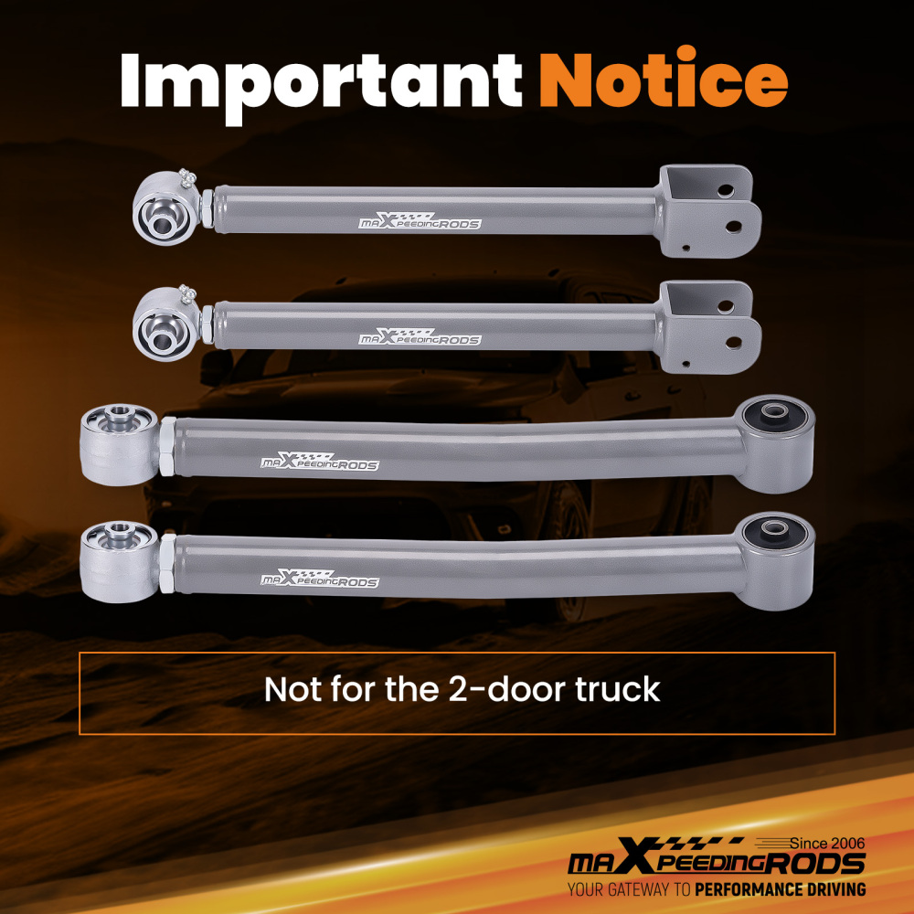 Front Upper Lower Adjustable Control Arms 0-6 Lift Compatible For Jeep Wrangler JK 2007-18