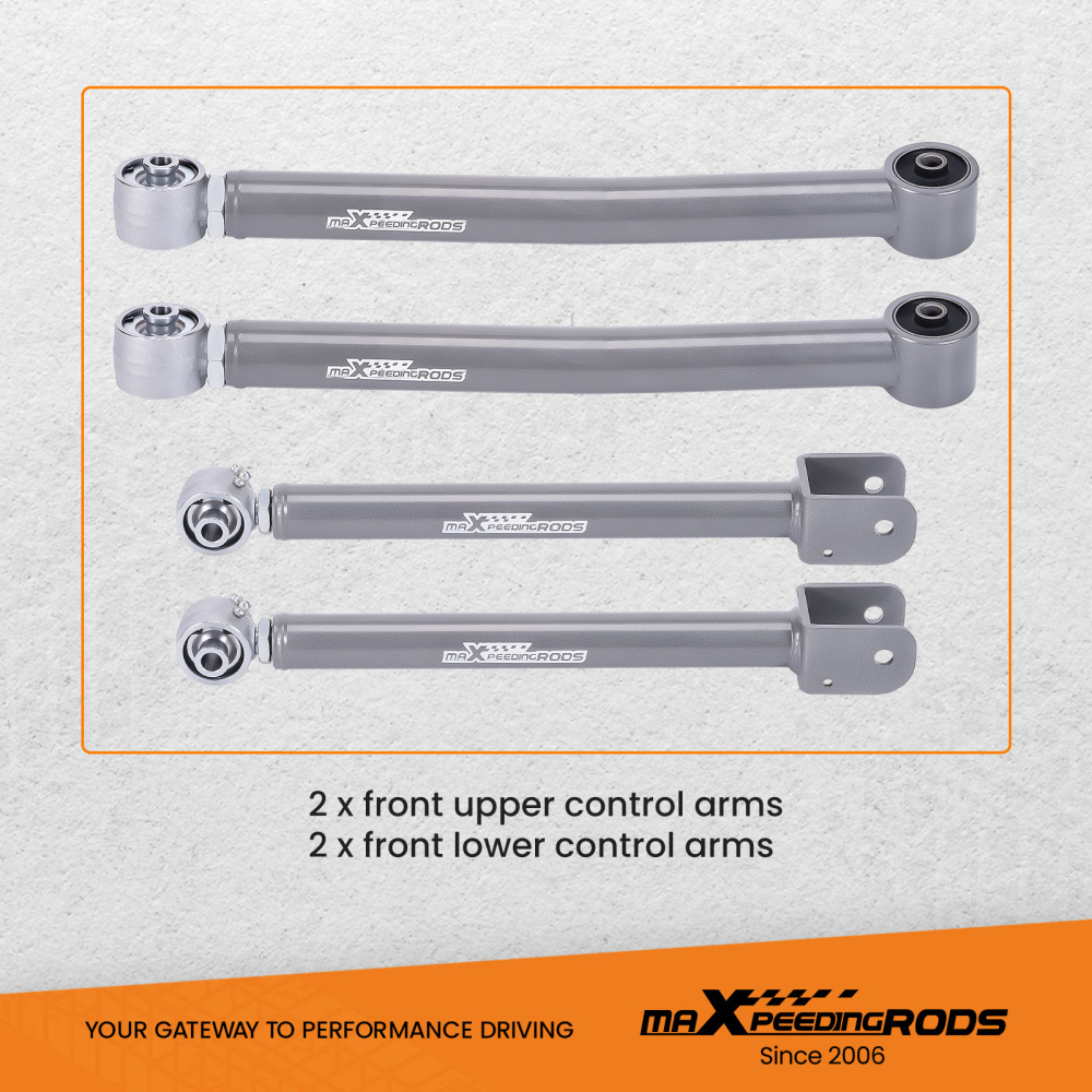 Front Upper Lower Adjustable Control Arms 0-6 Lift Compatible For Jeep Wrangler JK 2007-18
