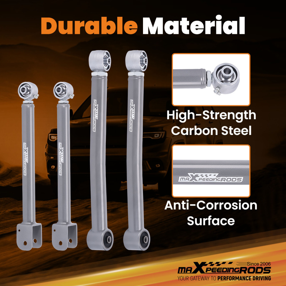 Front Upper Lower Adjustable Control Arms 0-6 Lift Compatible For Jeep Wrangler JK 2007-18