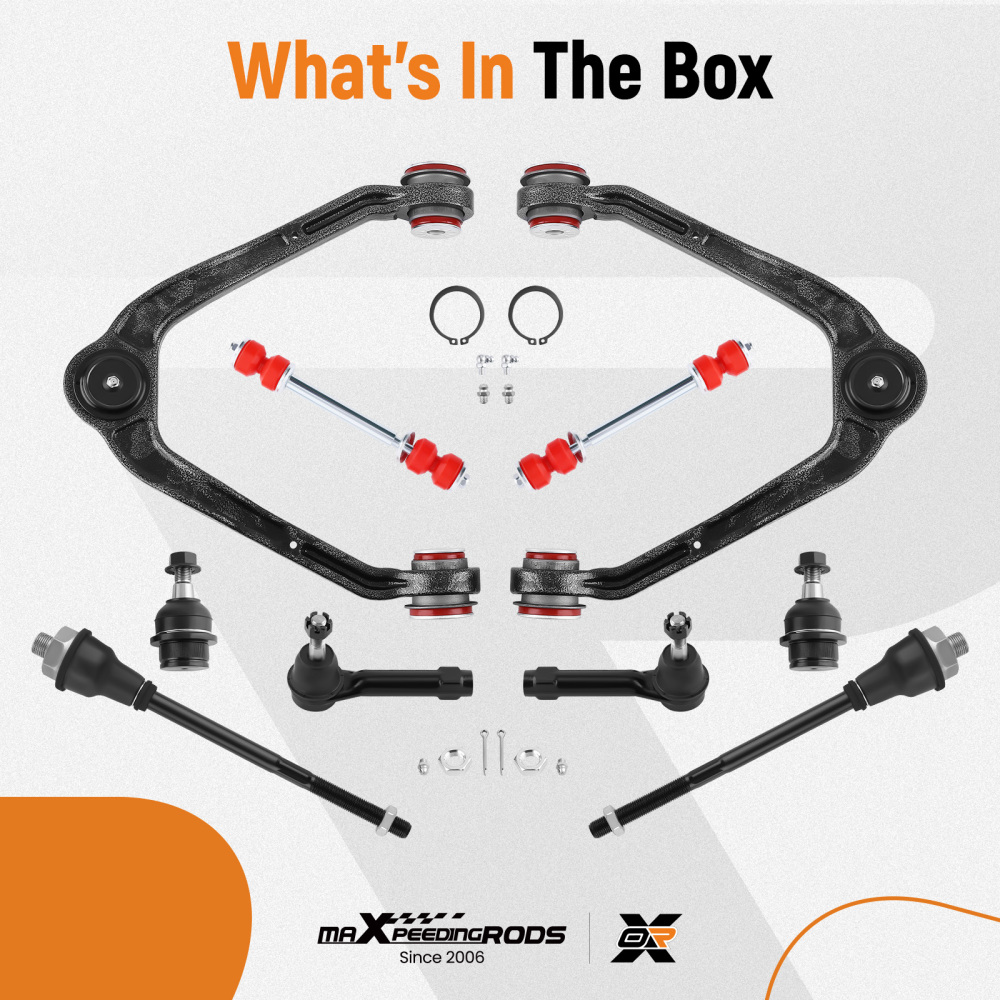 10pcs Suspension kit Upper Control Arm w/PU Bushing For 1999-2007 compatible for Silverado 1500