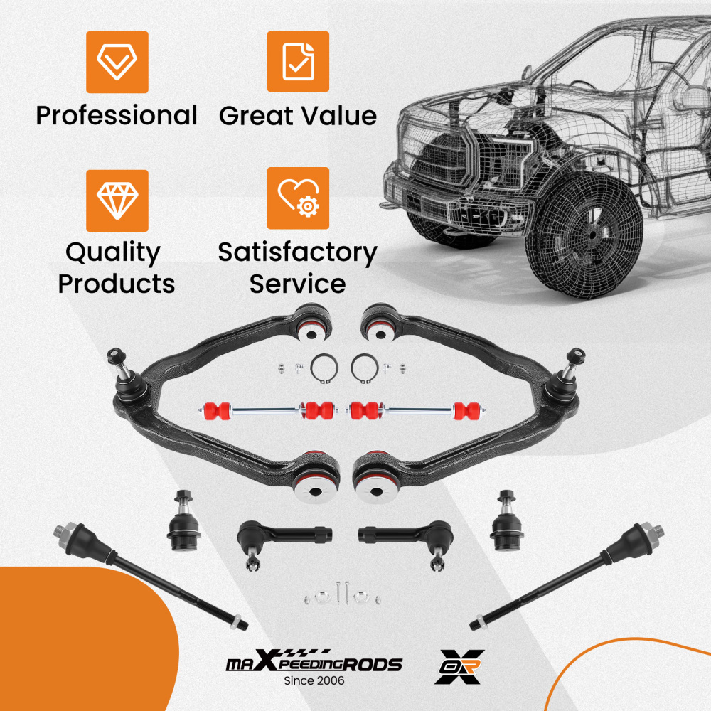 10pcs Suspension kit Upper Control Arm w/PU Bushing For 1999-2007 compatible for Silverado 1500