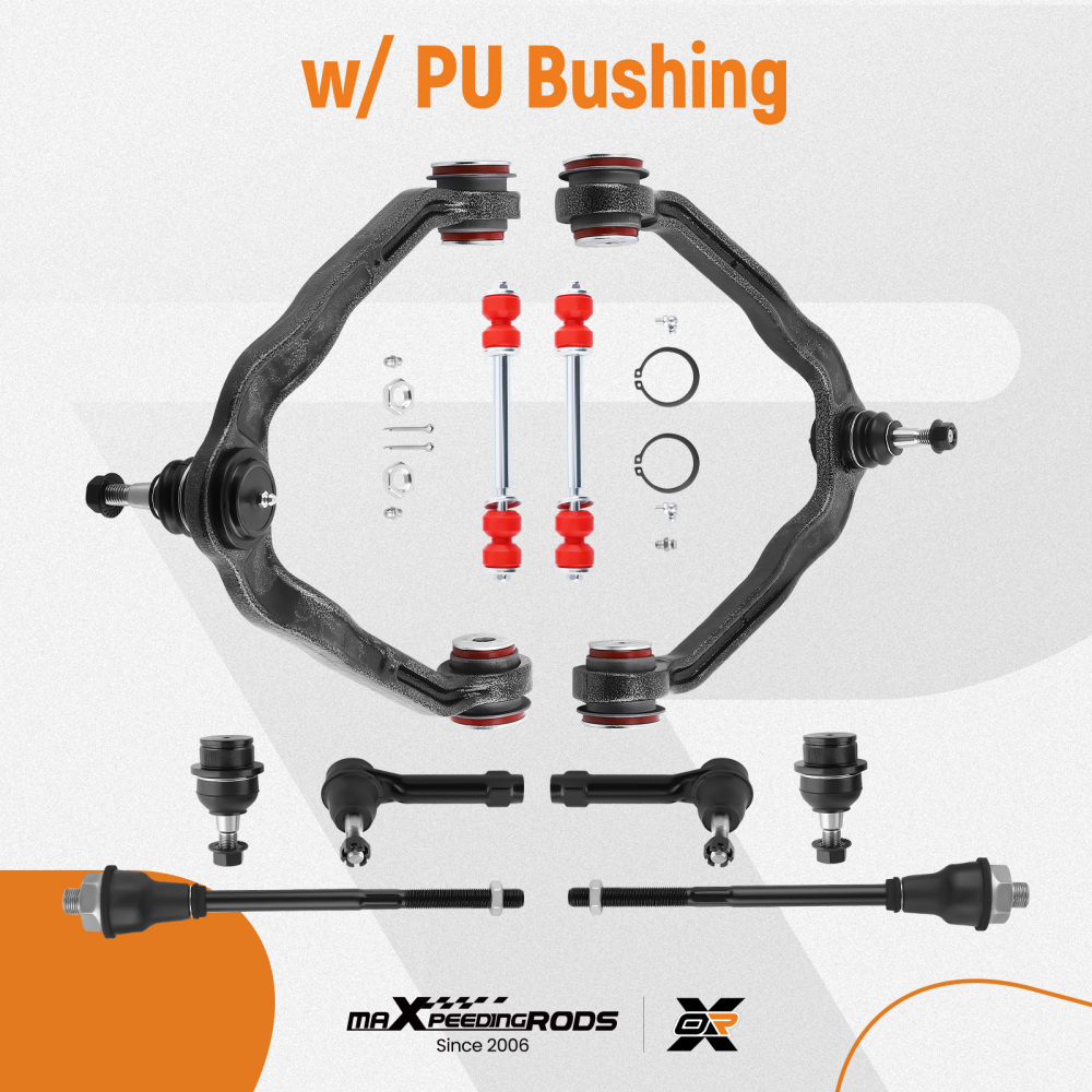 10pcs Suspension kit Upper Control Arm w/PU Bushing For 1999-2007 compatible for Silverado 1500