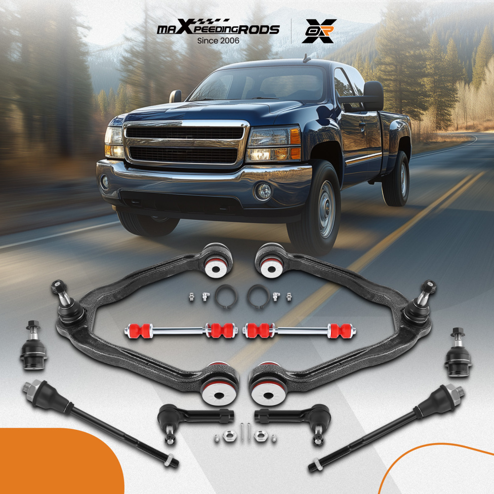 10pcs Suspension kit Upper Control Arm w/PU Bushing For 1999-2007 compatible for Silverado 1500