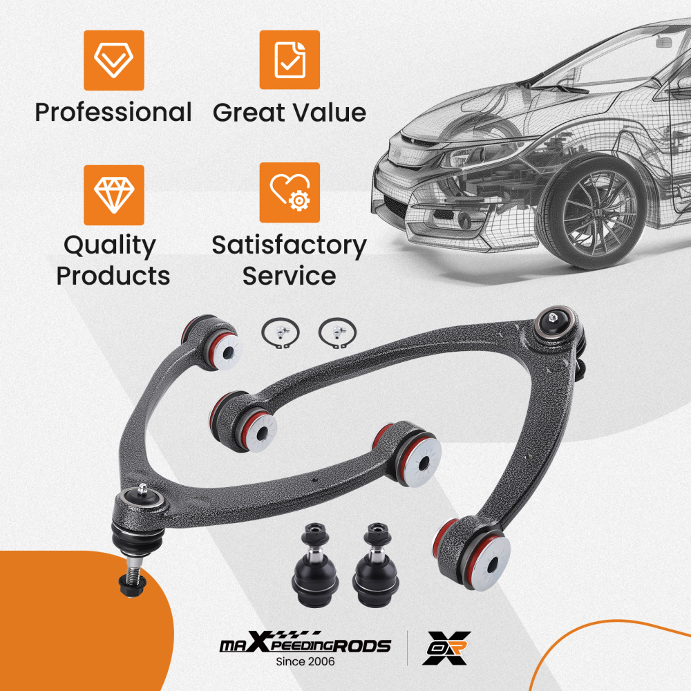 Front Upper Control Arms Kit compatible for Silverado Suburban Sierra Yukon XL 1500 compatible for Tahoe