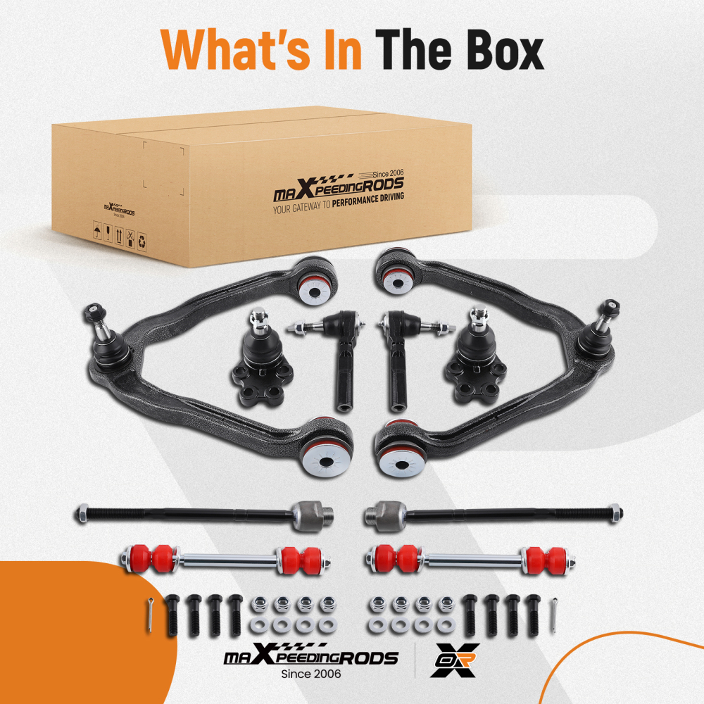 RWD Front Control Arms Tie Rods for 1999-2006 compatible for GMC Sierra Chevy Silverado 1500