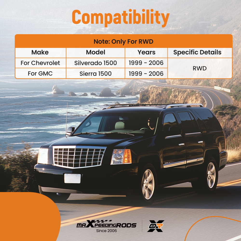 RWD Front Control Arms Tie Rods for 1999-2006 compatible for GMC Sierra Chevy Silverado 1500