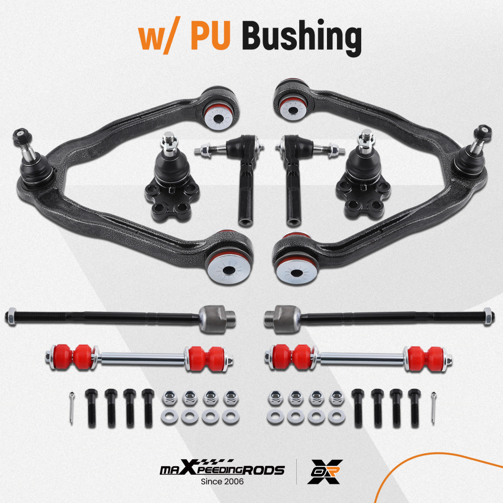 RWD Front Control Arms Tie Rods for 1999-2006 compatible for GMC Sierra Chevy Silverado 1500