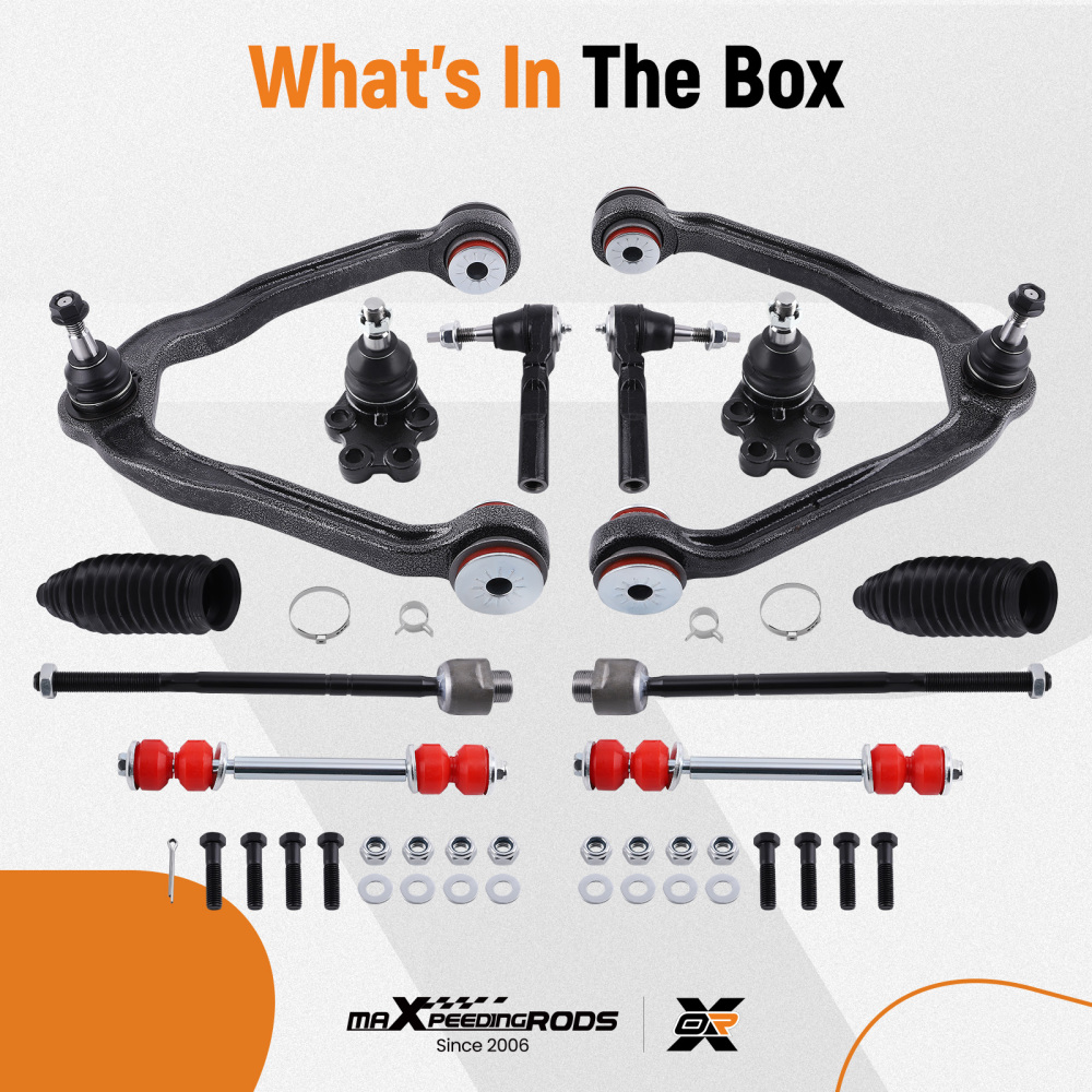 12x Front Upper Control Arm Sway Bar Kit compatible for Chevy Silverado GMC Sierra 1500 RWD