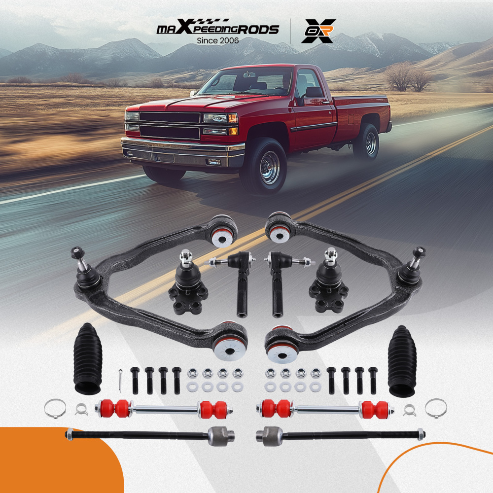 12x Front Upper Control Arm Sway Bar Kit compatible for Chevy Silverado GMC Sierra 1500 RWD