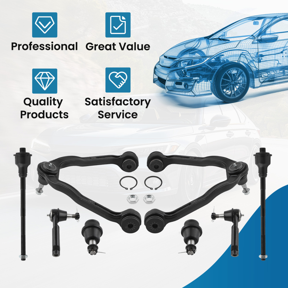 SET DI 8 BRACCI DI CONTROLLO ANTERIORI compatibile per CADILLAC ESCALADE CHEVROLET SILVERADO