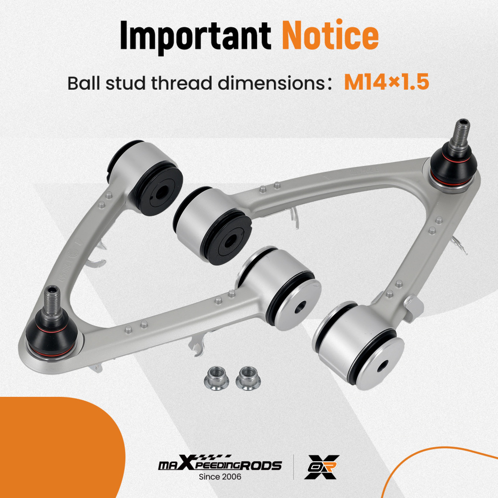 2X FRONT UPPER CONTROL ARMS WISHBONE compatible for MASERATI QUATTROPORTE 08-12 GRANTURISMO