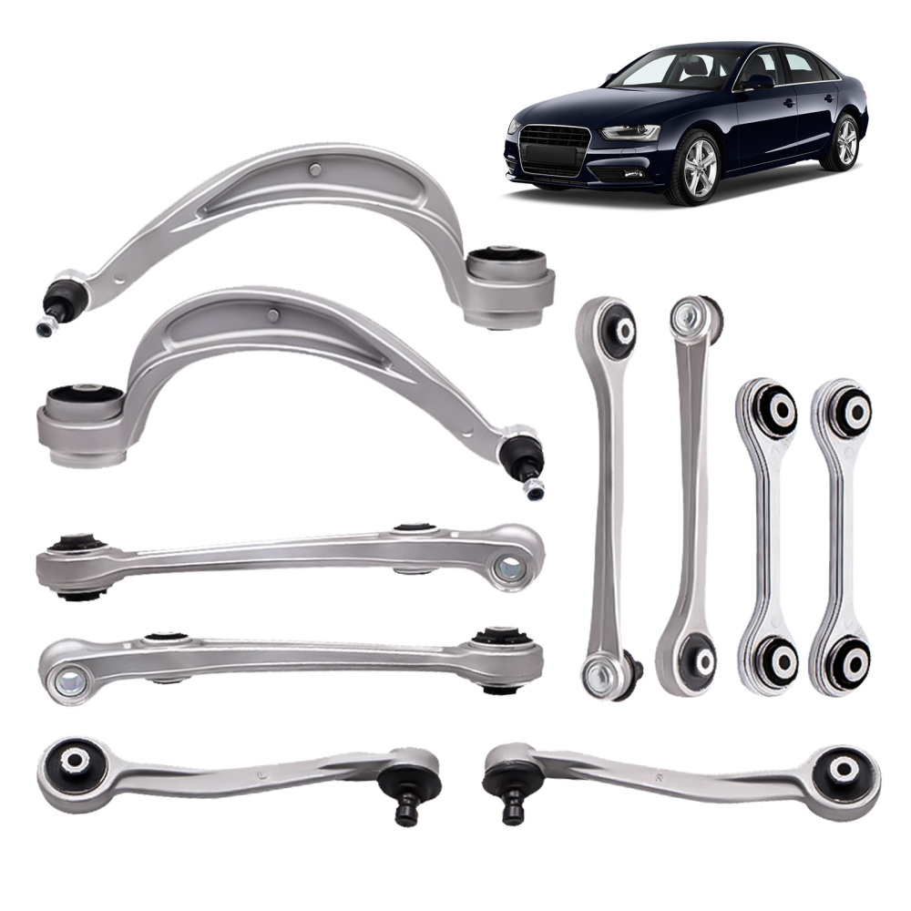 10-Part Control Arm Kit Upper+Lower Front compatible for Audi Q5 09-17 suspension arms