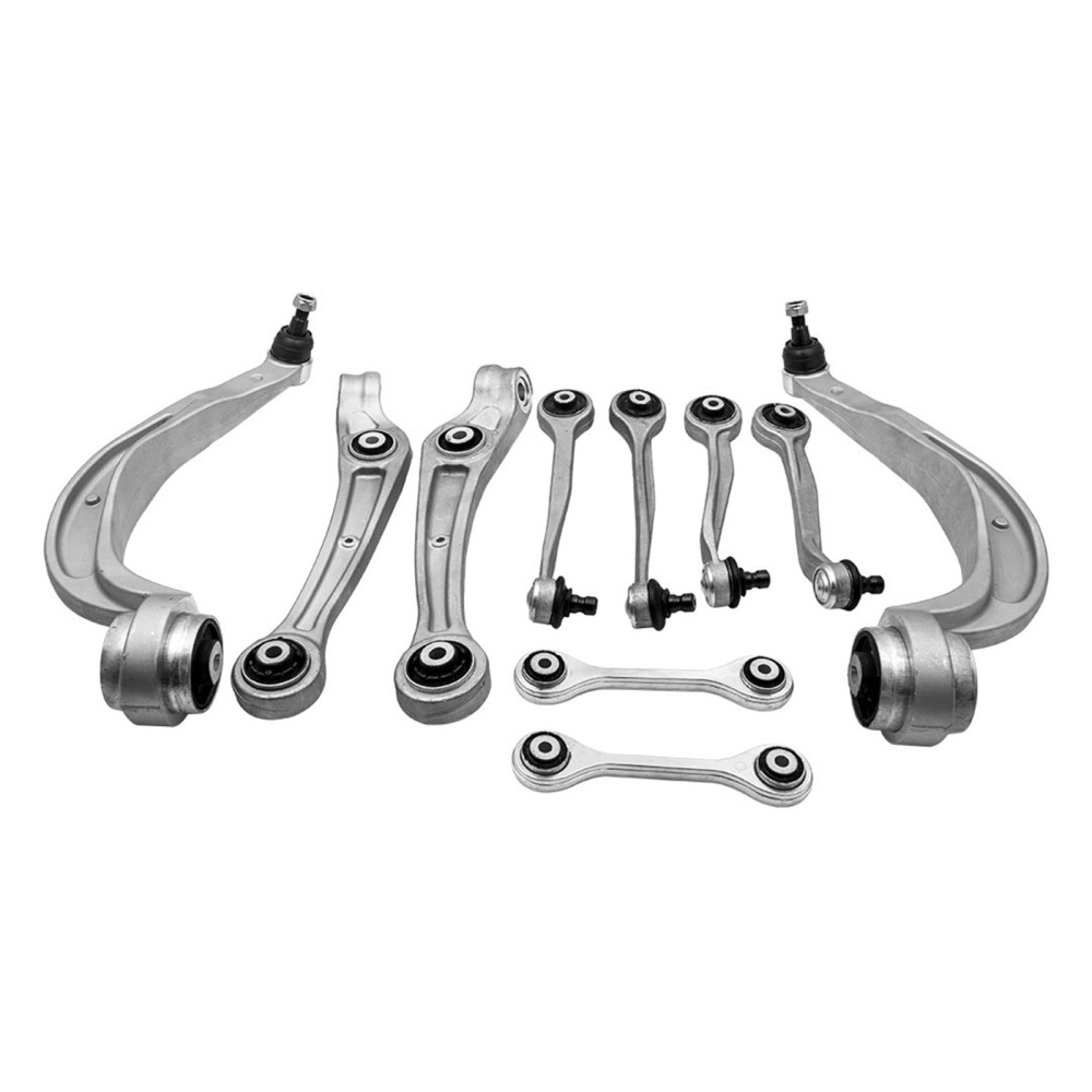 10-Part Control Arm Kit Upper+Lower Front compatible for Audi A4 8k B8 A5 8t 07-09 8f suspension arms