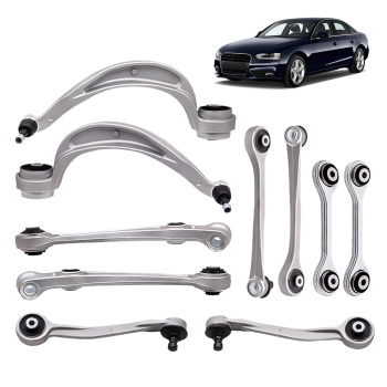10-Part Control Arm Kit Upper+Lower Front compatible for Audi A4 8k B8 A5 8t 07-09 8f suspension arms
