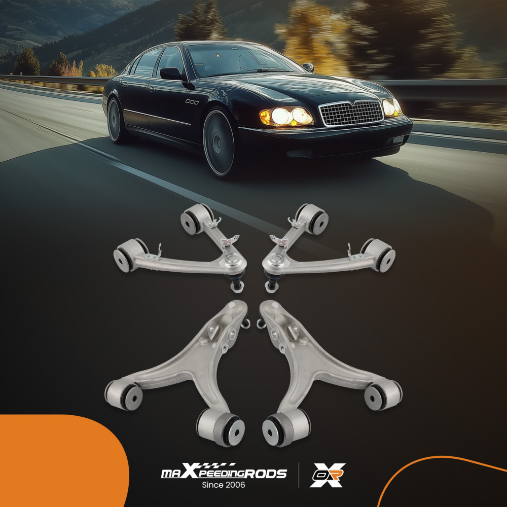 Front Upper Lower Control Arms For 08-13 compatible for Maserati Quattroporte GranTurismo M139