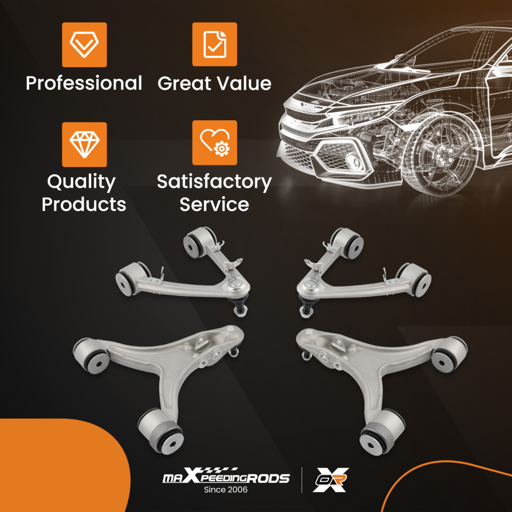 Front Upper Lower Control Arms For 08-13 compatible for Maserati Quattroporte GranTurismo M139