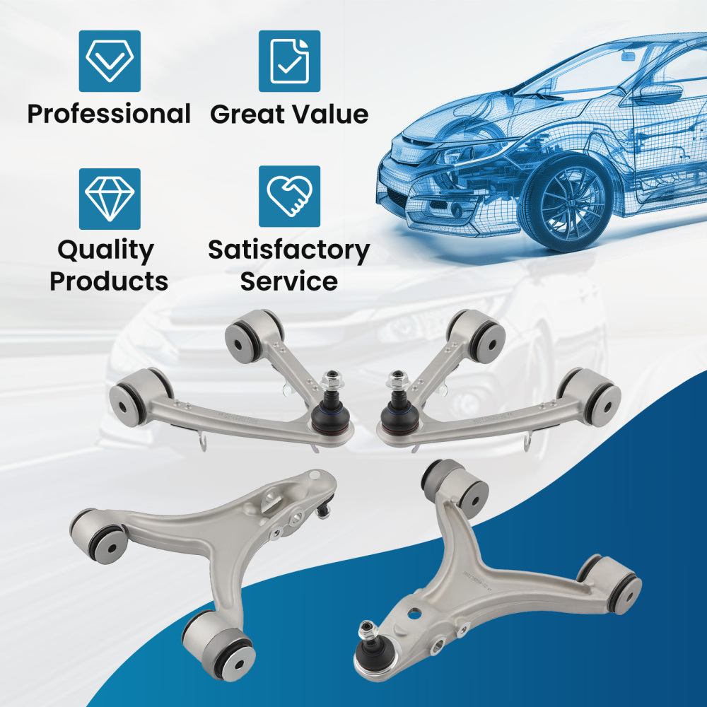 Front Upper Lower Control Arms compatible for Maserati Quattroporte GranTurismo M139 08-18