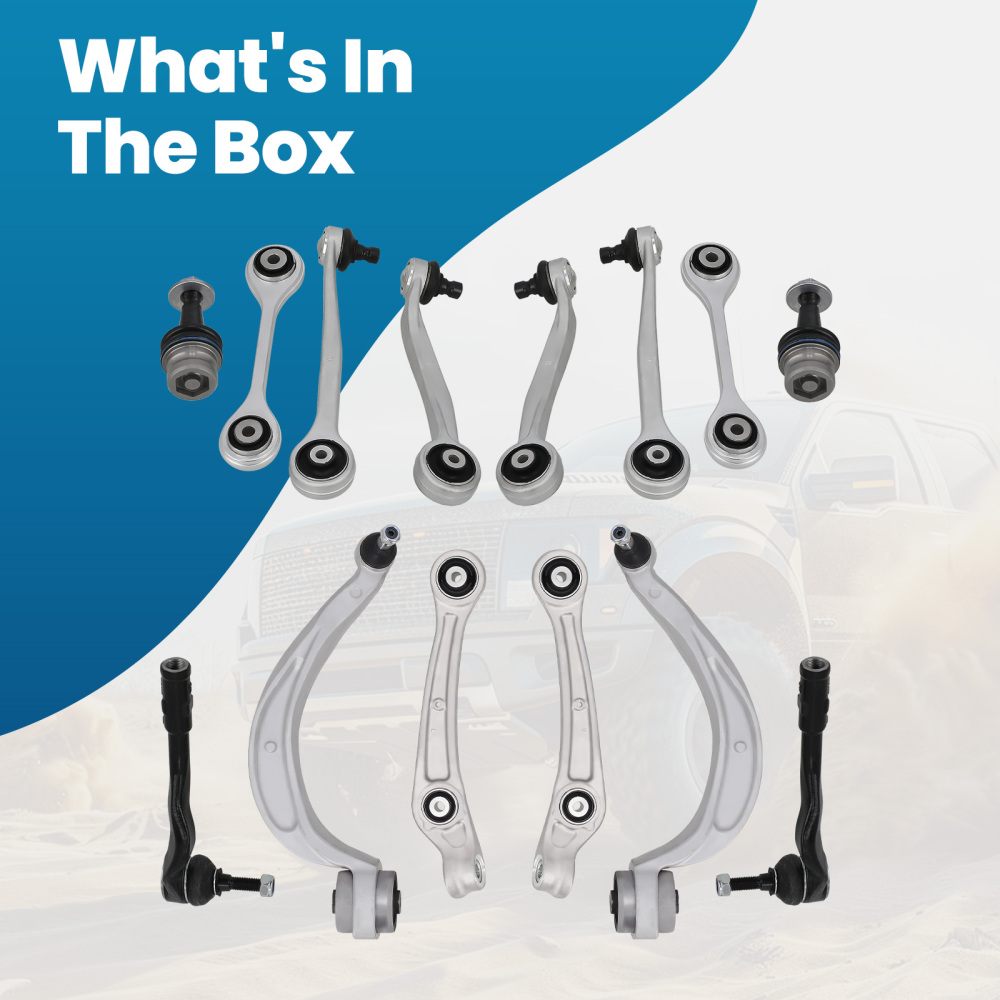 14PCS FRONT UPPER LOWER SUSPENSION WISHBONE ARMS LINKS KIT SET compatible for AUDI A4 B8 Q5
