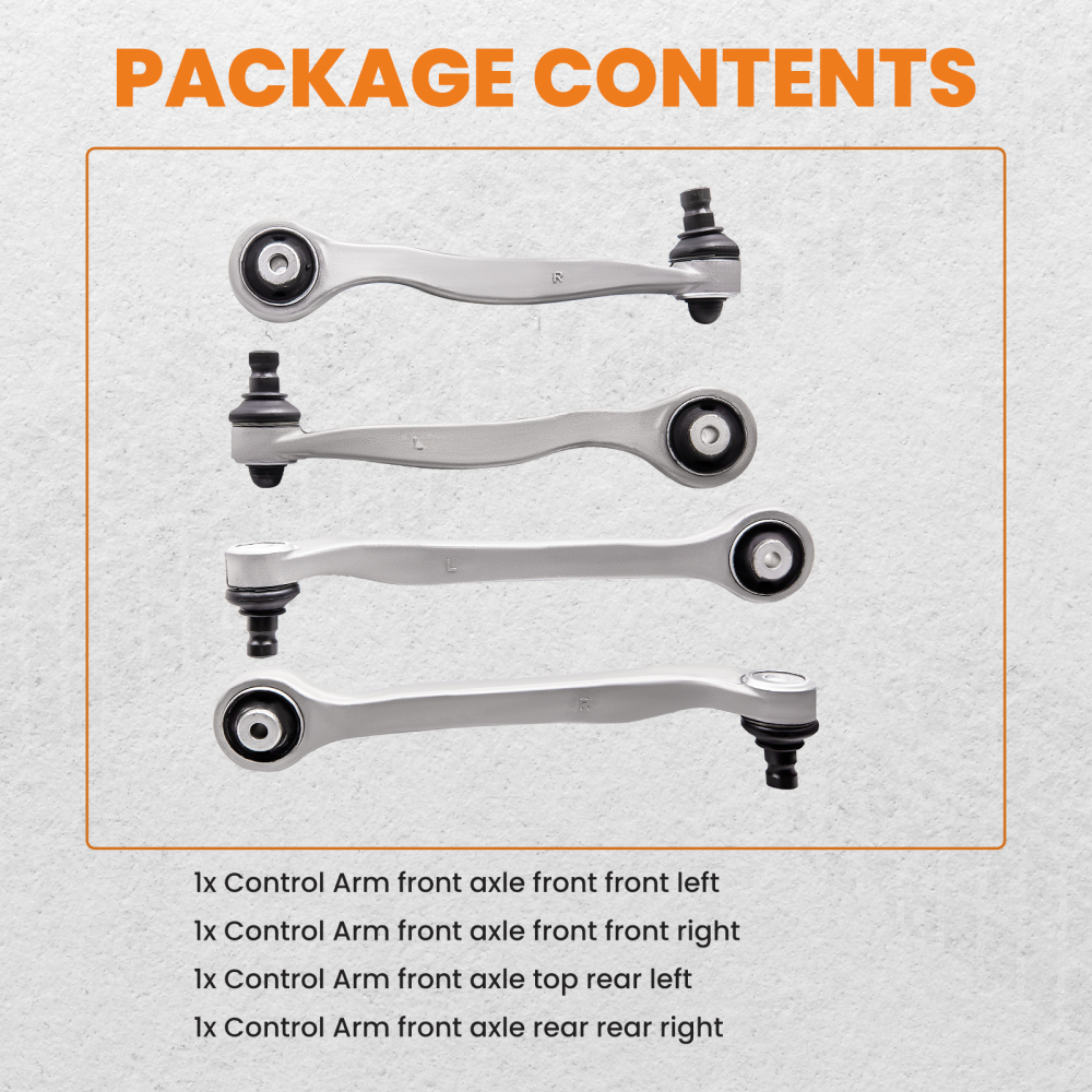 Front Upper L + R Control Arm Suspension Kit compatible for Volkswagen Phaeton compatible for V8 2004-2006 suspension arms