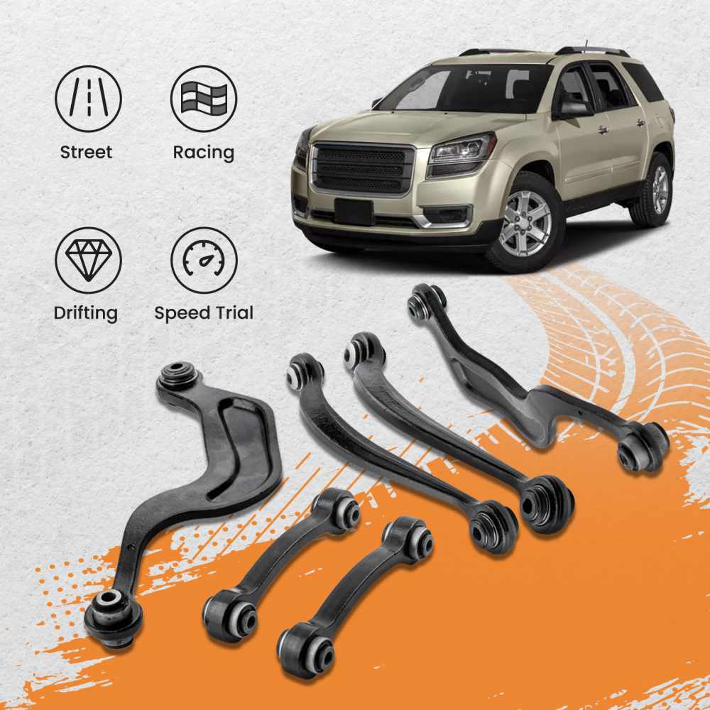 6pcs Rear Upper Control Arm Kit LHRH compatible for GMC Acadia compatible for Buick Enclave 07-15 3.6L