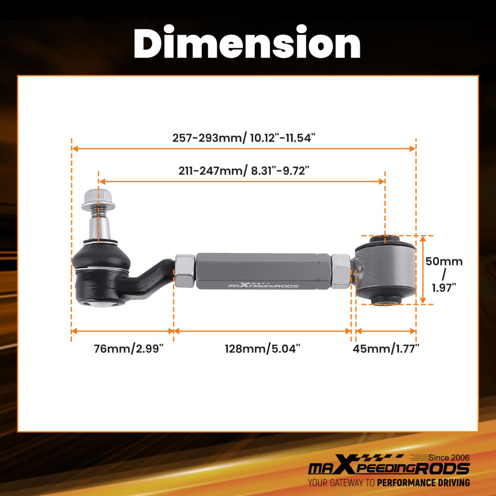 Bracci Posteriori Superiori Del Camber compatibile per Honda Accord 2003-2007 compatibile per Acura TSX