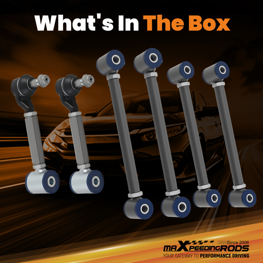 6x Rear UpperLower Camber Arms Control Toe compatible for Honda Accord 2003 - 2007